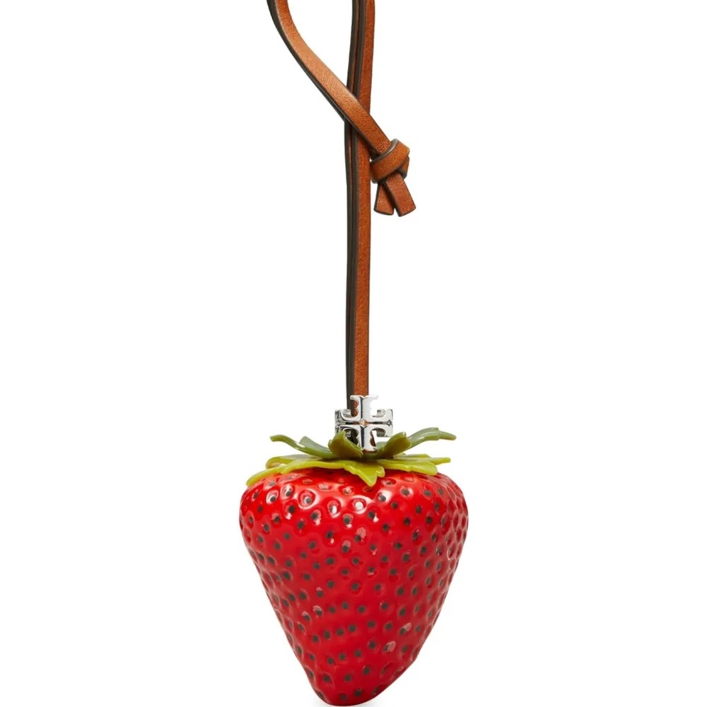 Tory Burch strawberry bag charm New Poppy $128 NEW with box 164955 - Picture 5 of 8